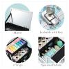 FRENESSA Makeup Case Portable Makeup Box Organizer Travel Cosmetic Case Storage with Mirror Locking Make Up Cases Organizers and Storage for Girls Nail Supplies Cosmetology Case Vanity Case Blue view 4