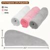 NEXCOVER Hair Towel Microfiber, 3 Pack White Grey Pink 9.8 inch X 25.5 inch Hair Wrap,Ultra Absorbent Hair Turbans,Fast Drying Head Towels for Women Wet Hair,Long,Curly,Thick,Frizzy Hair view 4
