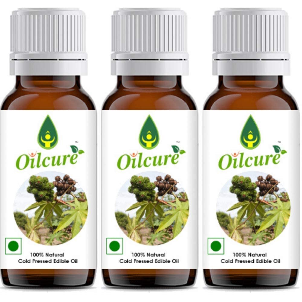 A.K. Oilcure Castor Oil Cold Pressed Edible 100 ml - Pack of 3 (300 ml)