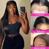 GIESWY Straight Lace Front Wigs Human Hair 13x4 HD Transparent Lace Front Wigs Pre Plucked with Baby Hair 150% Density Brazilian Virgin Lace Frontal Wigs for Black Women Natural Color 22inch view 2