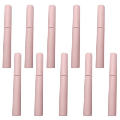10ml Plastic Eyeliner Vials Bottle Multi-functional Eyelashes Container Empty Refillable Disposable Eyeliner Brush Applicator for DIY Eyelash Growth Oil, DIY Lip Makeup Travel, Pink Cover, Pack of 10