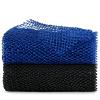 African Net Sponge, 2 Pieces Exfoliating Premium Nylon Bathing/Wash Net for Daily Back Body Scrub Scrubber Shower Net (Black, Blue)  view 1
