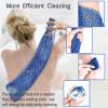 African Net Sponge, 2 Pieces Exfoliating Premium Nylon Bathing/Wash Net for Daily Back Body Scrub Scrubber Shower Net (Black, Blue)  view 4