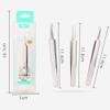 Professional Blackhead Remover Tools, 3pcs Stainless Steel Whitehead Pointed Tweezers Comedones Acne Precision Sharp Needle Kit Straight Bend Head Tweezer Facial Impurities Zit Removal view 4