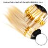 KALLORY 1set Straight Human Hair Color Rack for Testing Strands of Human Hair Extensions for Salon Practice and Display view 2
