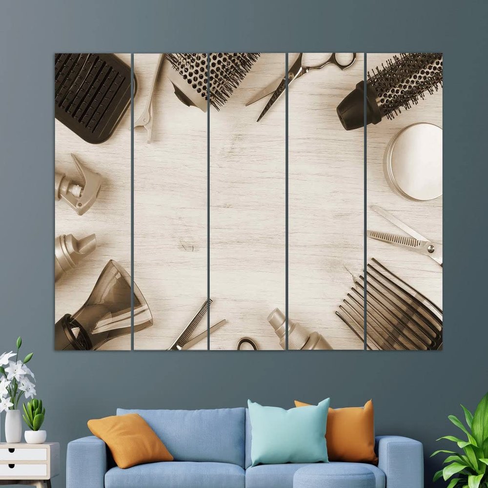 CanvasDushArt Barbershop Wall Art, Barber Gift, Barbershop Accessories, Hairdresser Gift, Barbershop Painting, Barbershop Wall Decor, Barbershop Print