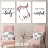 NATVVA Waist Training 3 Pieces Blush Pink Waist Trainer Posters Prints Body Sculpting Wall Art Medical Spa Canvas Painting for Spa Salon Massage Beauty Salon Decor with Inner Frame view 1