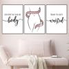 NATVVA Waist Training 3 Pieces Blush Pink Waist Trainer Posters Prints Body Sculpting Wall Art Medical Spa Canvas Painting for Spa Salon Massage Beauty Salon Decor with Inner Frame view 2