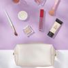 2pcc set PU Leather Cosmetic Bag for Women Minimalism Makeup Bag for Daily Use Portable Storage Purse Small Neat Cosmetic Pouch Water-resistant Toiletry Bag for Travel (Black) view 4
