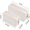 2pcc set PU Leather Cosmetic Bag for Women Minimalism Makeup Bag for Daily Use Portable Storage Purse Small Neat Cosmetic Pouch Water-resistant Toiletry Bag for Travel (Ivory White) view 2