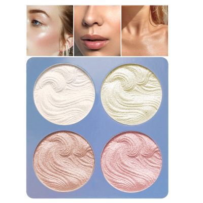 Boobeen Highlighter Palette - Powder Shimmer Highlighter Makeup Facial Illuminator Bronzer Palette - Waterproof Long Lasting