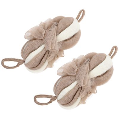 Beaupretty 2pcs Bath Flower Shower Scrubber Soft Exfoliating for Back Massage Tool Stripes