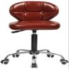 LSHAOBO Rolling Swivel Office Stool with Backrest, PU Leather Adjustable Hydraulic Chair with Wheels for Office Massage Spa L(Color:Red) view 1