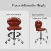 LSHAOBO Rolling Swivel Office Stool with Backrest, PU Leather Adjustable Hydraulic Chair with Wheels for Office Massage Spa L(Color:Red) view 4