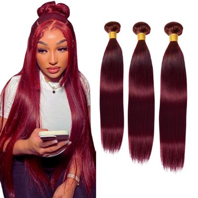 15A Brazilian Bundles Human Hair 100% Unprocessed Virgin Remi Human Hair Straight 3 bundles straight (99J, 20 22 24)