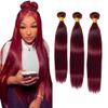 15A Brazilian Bundles Human Hair 100% Unprocessed Virgin Remi Human Hair Straight 3 bundles straight (99J, 20 22 24) view 1
