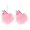 KALLORY 2pcs Bath Poufs for Boy Girl Exfoliating Mesh and Gentle Body Scrubbers for Fun Bath for Boys and Girls Easy to Grip and view 1