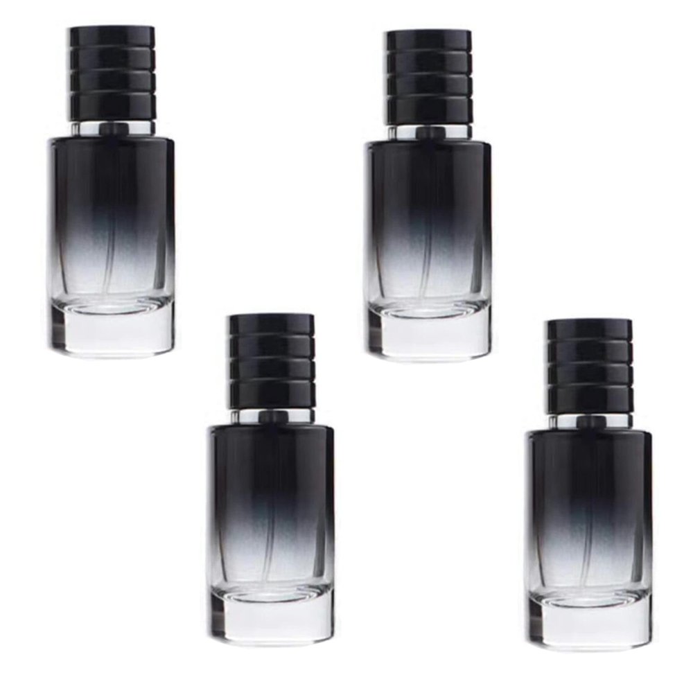 30ML Glass Perfume Bottles Empty Gradient Black Spray Perfume Bottles with Black Screw Lid Refillable Portable Empty Square Perfume Atomizer Vials Refillable Cosmetic Containers for Perfume Essential Oils Liquids (4)