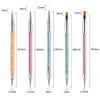 Vtrem 6 Colors 8ML Spider Gel Set with 5 PCs Double Ended Point Drill Drawing Brush Pen Nail Rhinestones Matrix Gel with Gel Paint Design Nail Art Kit Wire Drawing Purple Green Nail view 2
