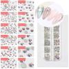 Vtrem 6 Colors 8ML Spider Gel Set with 5 PCs Double Ended Point Drill Drawing Brush Pen Nail Rhinestones Matrix Gel with Gel Paint Design Nail Art Kit Wire Drawing Purple Green Nail view 4