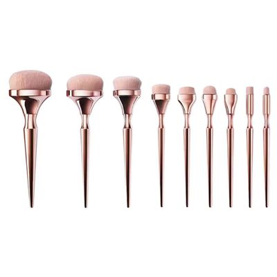 Beaupretty 9pcs Makeup Brush Electroplated Handles Stylish and Practical Beauty Tools for Women for Travel Home Use and Professional Application