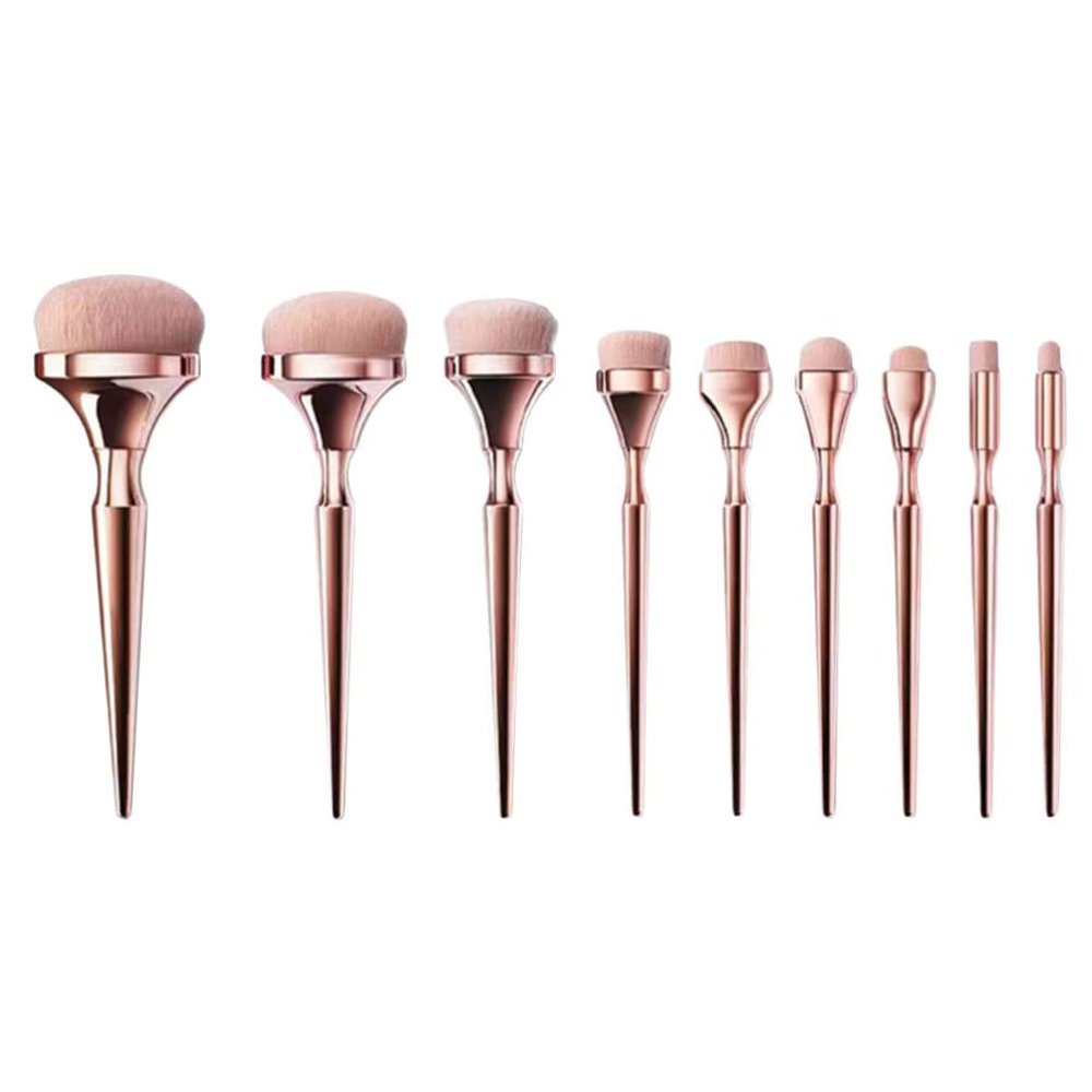 Beaupretty 9pcs Makeup Brush Electroplated Handles Stylish and Practical Beauty Tools for Women for Travel Home Use and Professional Application