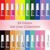 Beetles Gel Liner Nail Art Polish Set Pastel Gel Nail White Gold Red Glitter Neon French Tip Nails Polish Paint Swirl Built Thin Brush in Bottle Soak off Uv Lamp Nails Art Kit Gifts for Women view 2