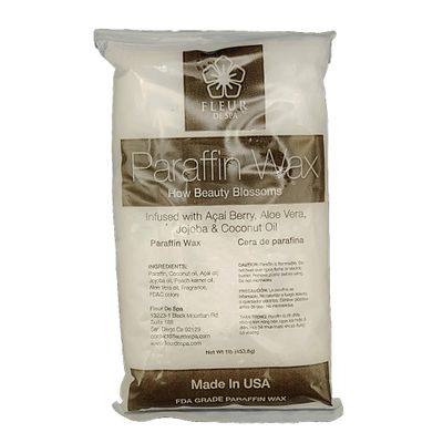 Paraffin Wax Refills by FLEUR DE SPA  Made in USA  Infused with Coconut & Jojoba Oils  Moisturizing, Hydrating & Soothing for Hands, Feet & Body  Spa & Home Use