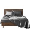 Silk Satin Sheet Set 4pc Sheet with 12 Deep Pocket,One Silk Satin Travel Sheet Free - Extra Soft - Breathable & Cooling - Wrinkle Free - Comfy- Bed Sheets -(Full Dark Grey) view 1