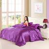 Silk Satin Sheet Set 4pc Sheet with 12 Deep Pocket,One Silk Satin Travel Sheet Free - Extra Soft - Breathable & Cooling - Wrinkle Free - Comfy- Bed Sheets -(Cal Queen Egg Plant) view 4