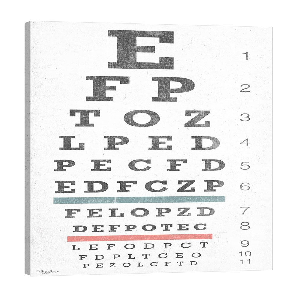 Jaxson Rea "Eye Chart Gallery Wrapped Canvas by Gigi Louise, 18" x 36"