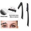 Eyebrow Razor Kit, 12 in 1 Professional Eyebrow Grooming Set, Including 3 Razors Trimmer,1 Tweezer,2 Scissors,2 Replacement Blades,1 Eyelashes Roller,2 Brushes,1 Storage Bag view 4