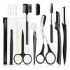 Eyebrow Razor Kit, 11 in 1 Professional Eyebrow Grooming Set, Including 3 Razors Trimmer,1 Tweezer,2 Scissors,2 Replacement Blades,1 Eyelashes Roller,1 Eyebrow Brush,1 Storage Bag view 1