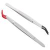 2pcs Tweezers Stamp Tongs Beading Jewelry Small Kitchen Bejeweled Kit Black Suits Eyelash Tool Hair Remover Tool Kids Suit Eyelash Tweezer Fish Bone Pointy Stainless Steel Child view 1