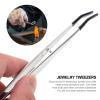 2pcs Tweezers Stamp Tongs Beading Jewelry Small Kitchen Bejeweled Kit Black Suits Eyelash Tool Hair Remover Tool Kids Suit Eyelash Tweezer Fish Bone Pointy Stainless Steel Child view 2