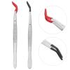 2pcs Tweezers Stamp Tongs Beading Jewelry Small Kitchen Bejeweled Kit Black Suits Eyelash Tool Hair Remover Tool Kids Suit Eyelash Tweezer Fish Bone Pointy Stainless Steel Child view 4