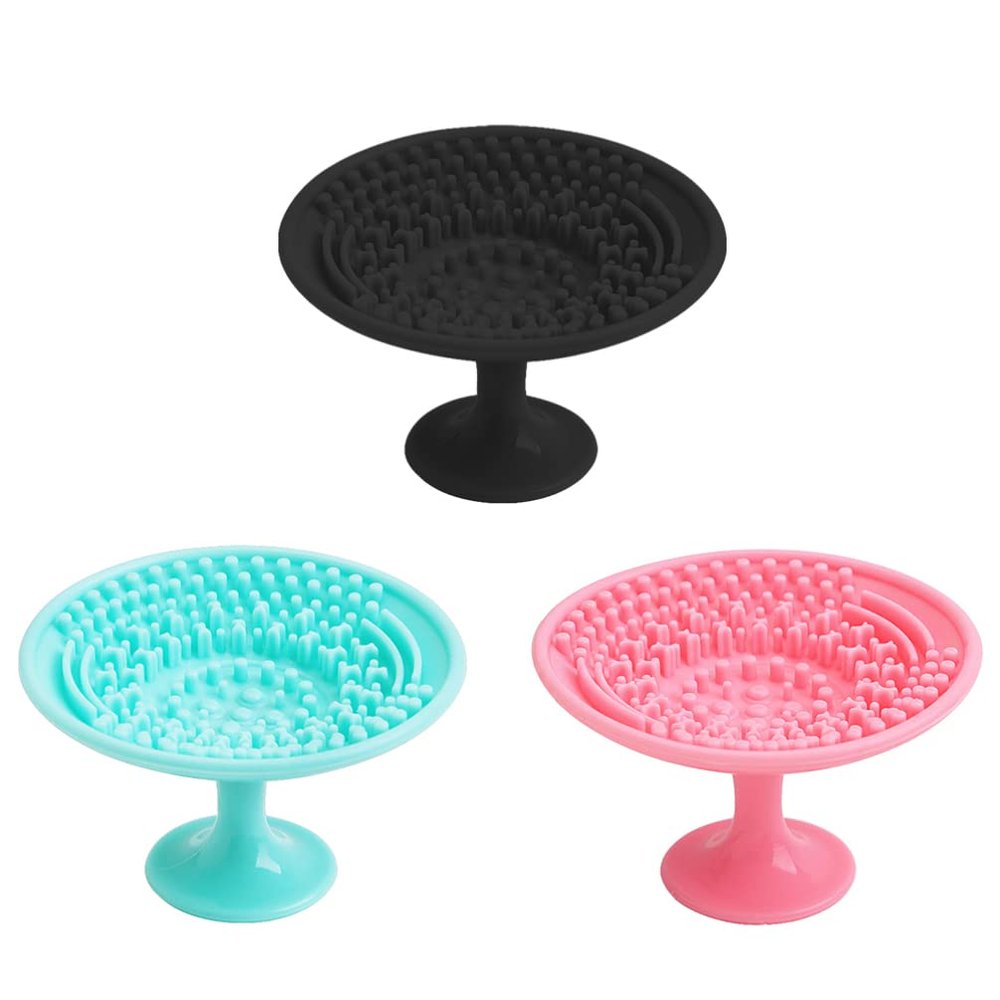 FOMIYES 3pcs Silicone Makeup Brush Reusable Brush Cleaners for Home Salon Use Soft Comfortable Cleaning Pads