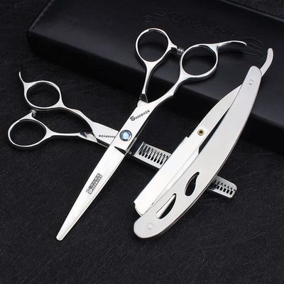 Hair Cutting Scissors, Professional Hair Salon Scissors Hairdresser Special Left-handed Hairdressing Scissors 6 inch Cutting Thinning Shear Set (Color : 3pcs set)