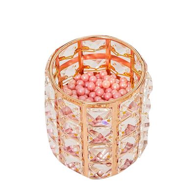 ASFD Makeup Case Crystal Cosmetic Brushes Organizer Holder Vanity Cosmetic Brush Storage Display Case Round Pearl Organizer for Drawer (Color : Gold+Pearl P)