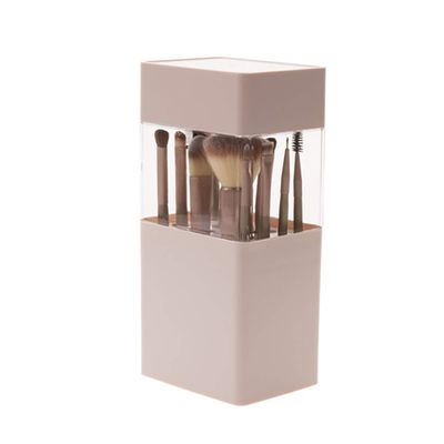 ASFD Makeup Case Makeup Brush Holder Organizer Makeup Lid Cosmetics Brushes Storage Makeup Box Brushes Case Removable Organizer for Drawer (Color : Pink)