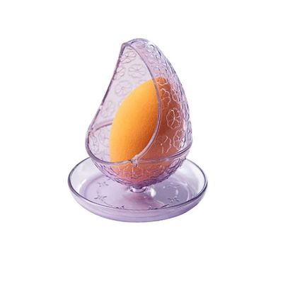 ASFD Makeup Case Tray Beauty Sponge Egg Holder Makeup Sponge Egg Display Stand Storage Egg Powder Puff Plastic Elegant Organizer for Drawer (Color : Purple)