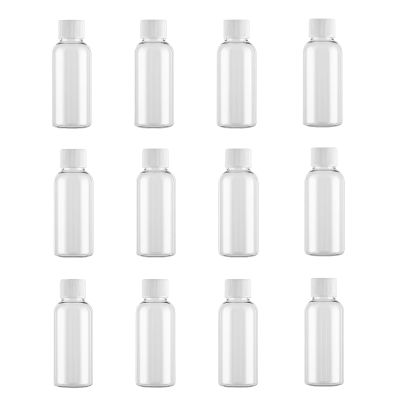 12 Pcs 30ml 1oz Plastic Empty Bottles Travel Size Containers with Lids Leak Proof Small Cosmetic Jars for Lotion Shampoo Cream Toiletries