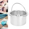 Hair Removal Wax Warmer Pot, Wax Pot, 100mm Wax Warmer Replacement Pot Portable Hair Removal Waxing Bowl Accessory for Hair Remover Machine (Silver) view 3