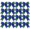 Cheer Bows 6 Inch 2 Color Ponytail Holder Hair Tie 16 Pcs Cheerleader Bows Hair Tie (Royal Blue/Forest Green) view 1