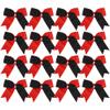 Cheer Bows 6 Inch 2 Color Ponytail Holder Hair Tie 16 Pcs Cheerleader Bows Hair Tie (Black/Red) view 1