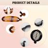 12PCS Banana Hair Clips, Clincher Combs Large Vintage Double Comb Banana Clip with Braided Edge, Fishtail Ponytail Holder Combs for Women Girls Thick Curly Hair (4 Styles) view 3