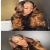 28 Inch 1B/30 Ombre Brazilian Virgin Human Hair Full Lace Frontal Wig 180 Density view 2