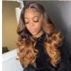 28 Inch 1B/30 Ombre Brazilian Virgin Human Hair Full Lace Frontal Wig 180 Density view 3