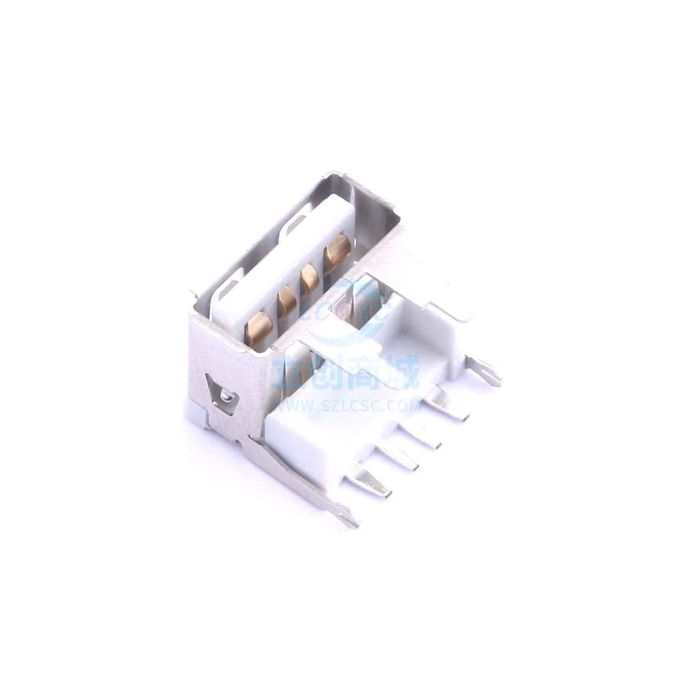 10 Pcs AF/10.6 Short Body High Current Front Roller Foot Rear Harpoon Foot Sided Copper Shell PBT White Glue 10.5DIP USB Connector Plug-in Type-A 912-212A101CD10200