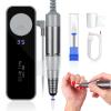 SAVILAND Electric Nail Drill 35000RPM: Portable Nail File Rechargeable Grey Nail Buffer Manicure Pedicure Tools Nail Supplies Kit Set Professional Acrylic with Everything for Nail Care Nail Art view 1